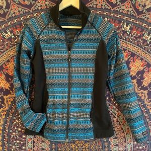 KERRITS Full Zip Bit Print Semi-Fitted Sweatshirt